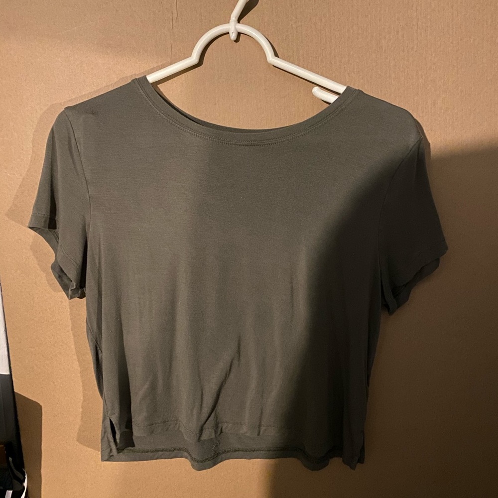 American eagle olive green crop top